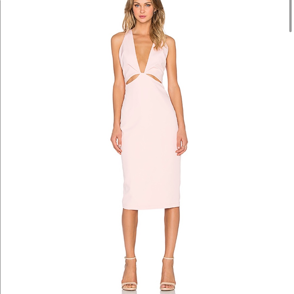 Premonition Indie deep V pink dress